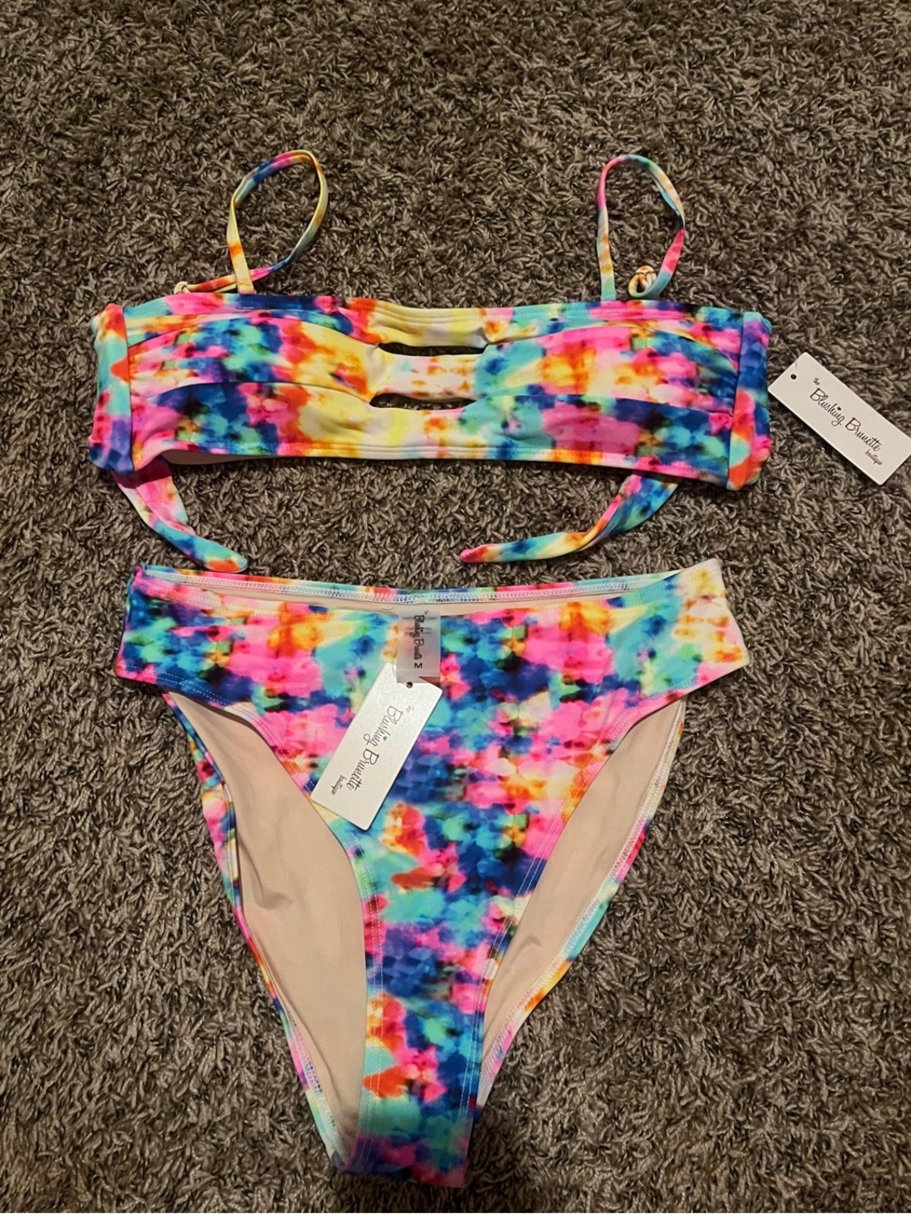 Brand new with tags- never worn- Bandeau Tie-Dye Bikini Set - Multicolor